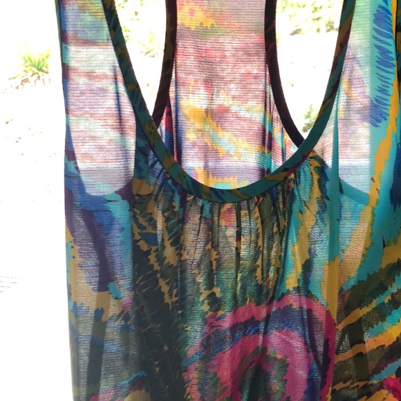 Trina Turk Jewel Toned Silk Georgette Tank XS - Picture 2 of 9